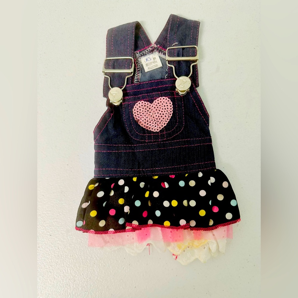 Reduced! Pet puppy dog doll jeans dress. Size XS.
